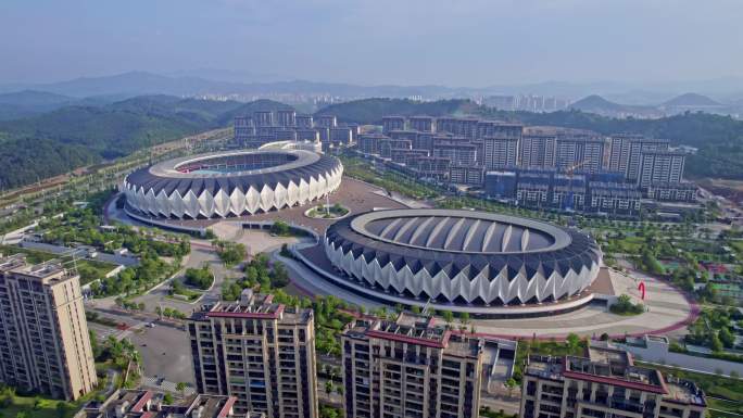 航拍福建南平 南平市体育中心