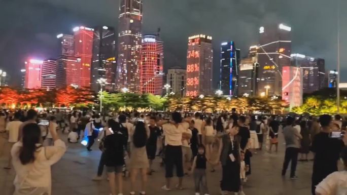 深圳市民中心灯光秀  灯舞  色块闪屏