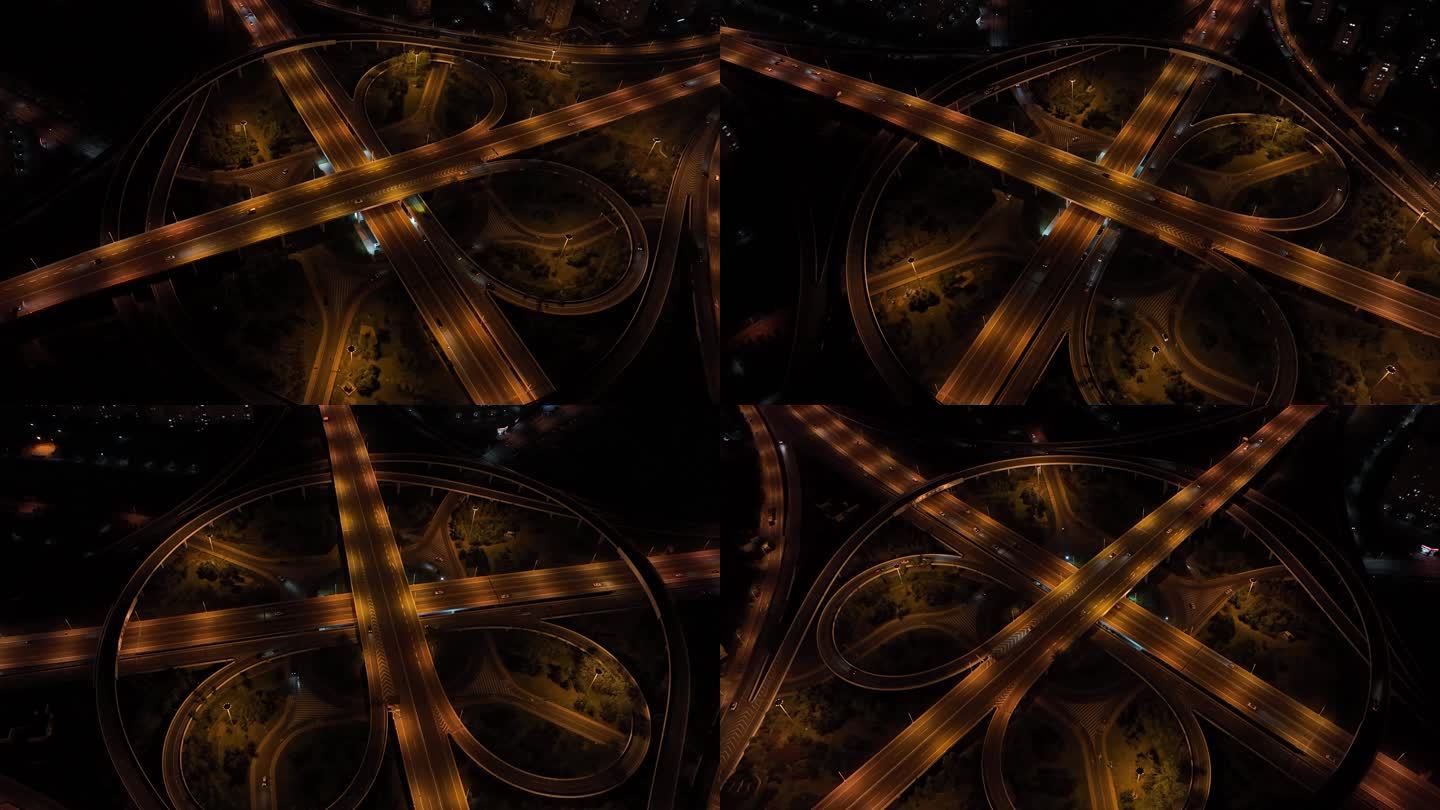 城市高架桥夜景延时摄影