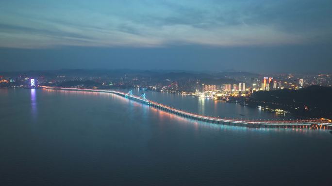 大连星海广场夜景航拍