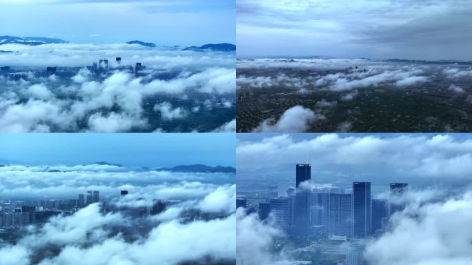 杭州城西奥克斯欧美金融城云海平流雾