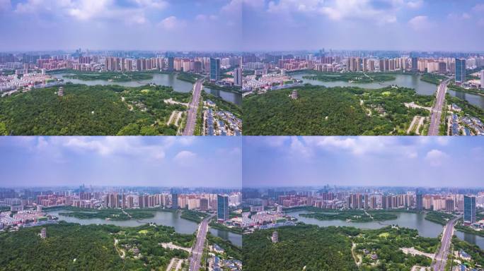 安徽蚌埠张公山公园航拍延时摄影4K