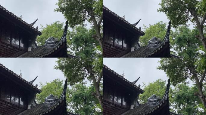梅雨季节的苏州寒山寺