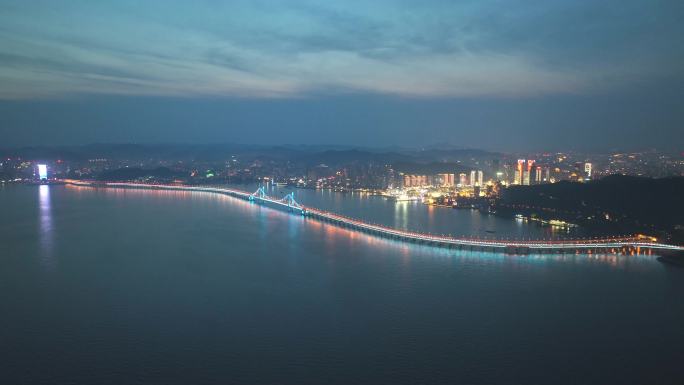 大连星海广场夜景航拍