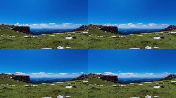 高山草地蓝天白云延时