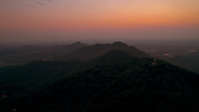 夕阳 高山 航拍