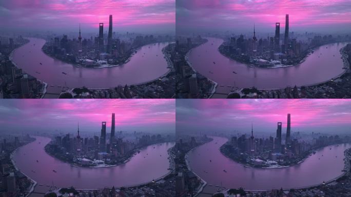 上海外滩绝美日出火烧云宣传片开场片头4K