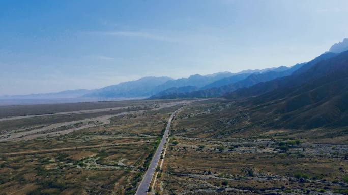 西部山脉公路大地航拍