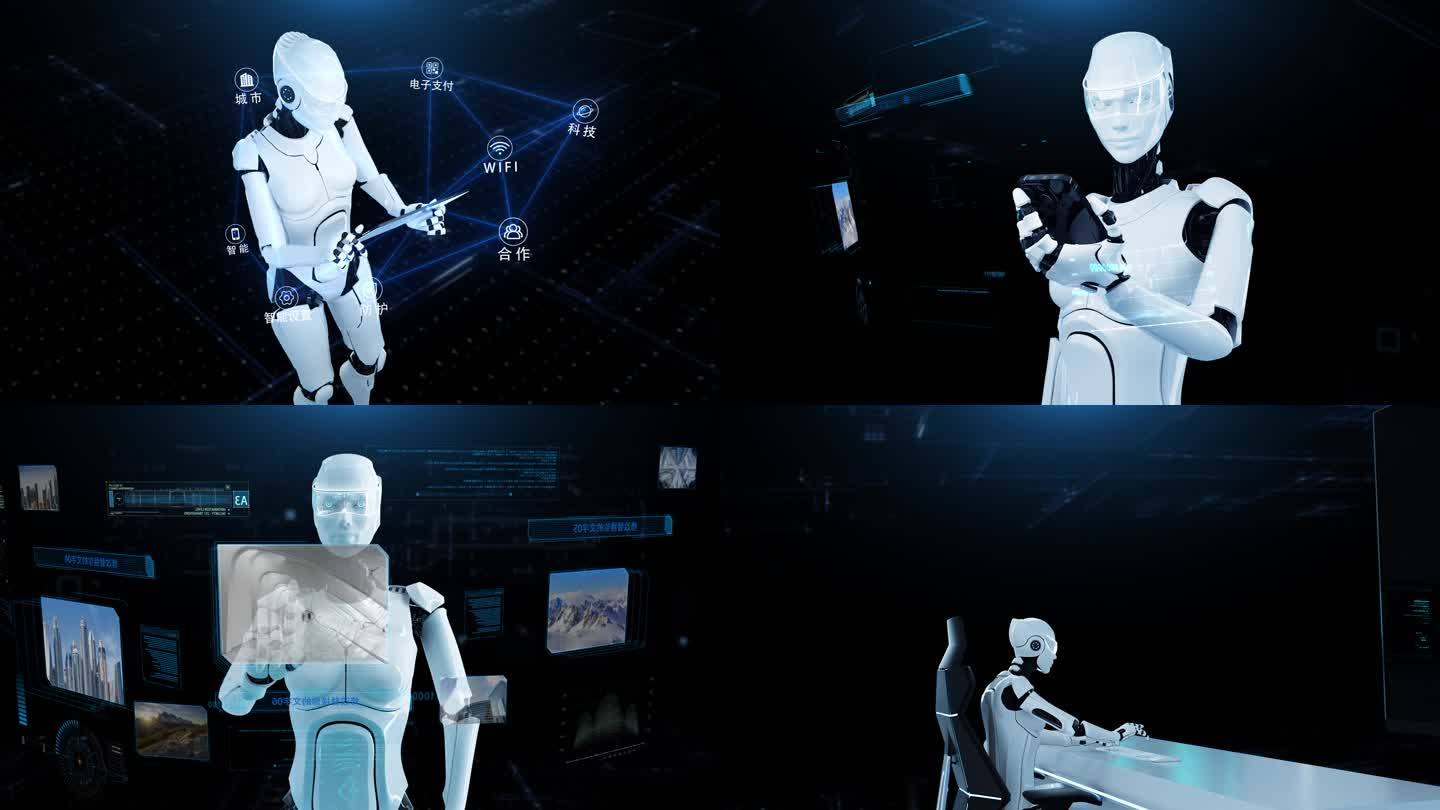 高科技智能机器人场景