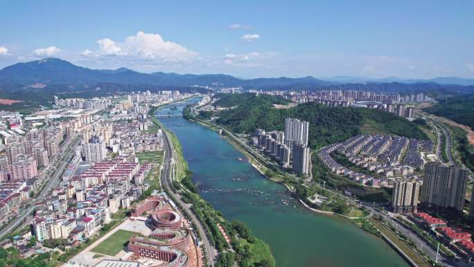 航拍福建省 南平城市大景