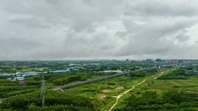 暴雨 乌云 雨天 乡村空镜