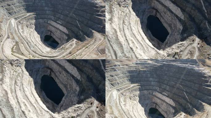 新疆可可托海三号矿矿坑航拍