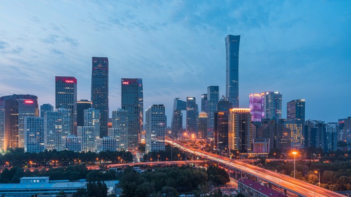 北京国贸东三环日转夜延时