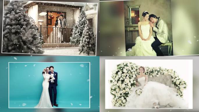 韩式唯美婚礼电子相册mv图片ae模板A1
