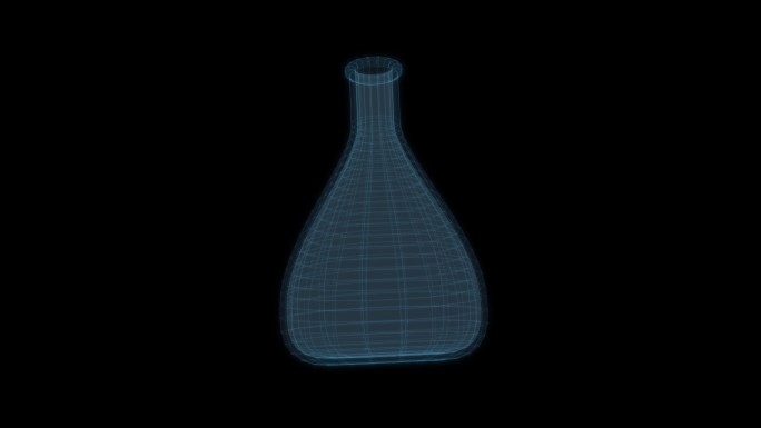 烧杯实验室器材 试验仪器科幻透明网格线框
