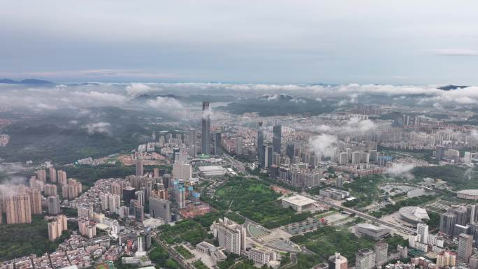 东莞市区云海航拍