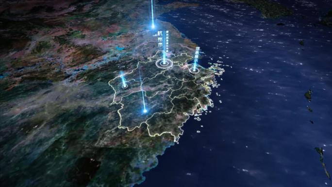 数字光线穿梭杭州地图