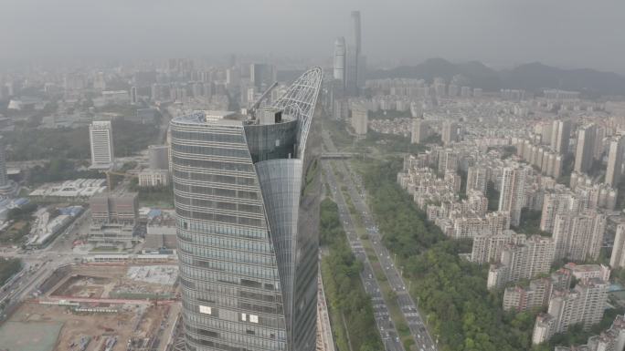 广东省东莞市轨道交通大厦航拍