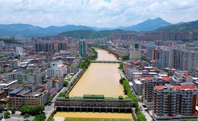 泉州永春县 桃溪两岸建筑航拍