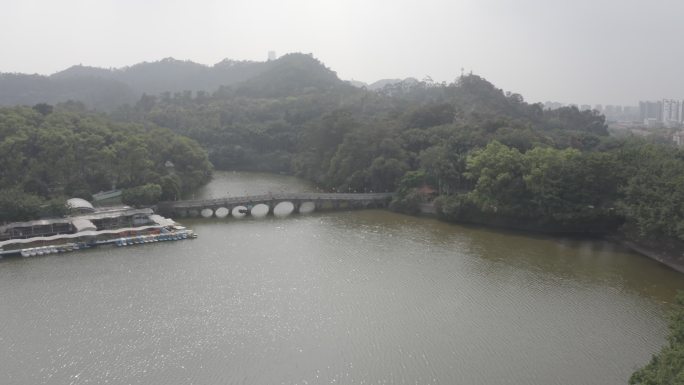 广东省东莞市虎英公园生态航拍