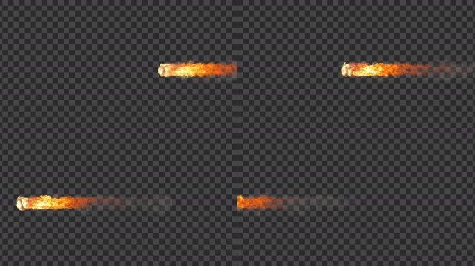 陨石火球流星拖尾-透明通道