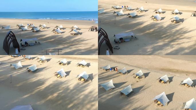 海边沙滩营地帐篷