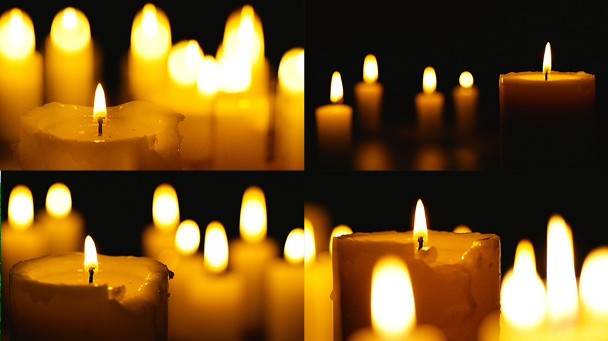 蜡烛燃烧真情感恩人间温暖光明烛光清明祭拜