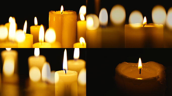 蜡烛燃烧真情感恩人间温暖光明烛光清明祭拜