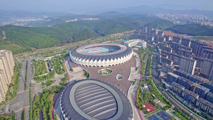 航拍福建南平 南平市体育中心