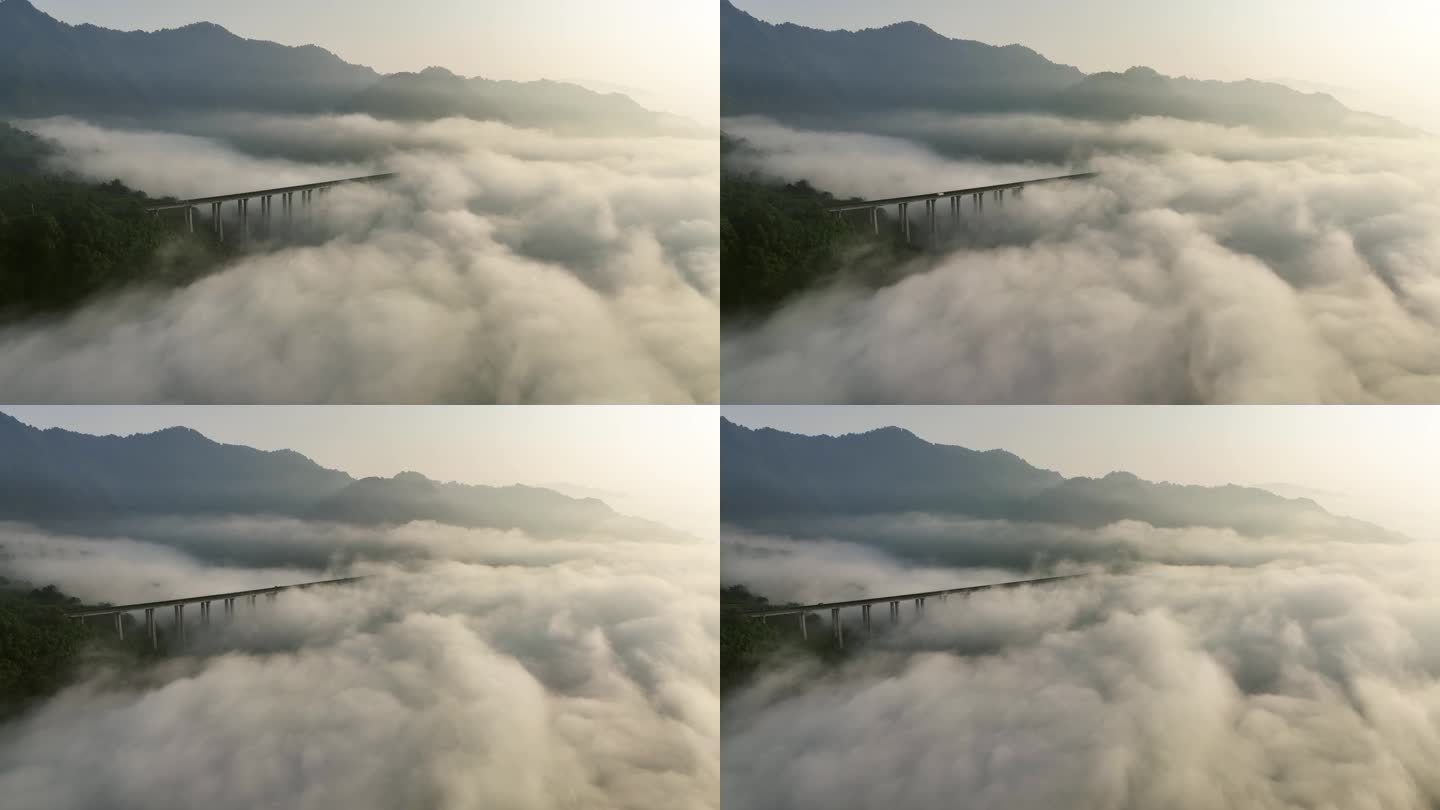龙苍沟雅西高速云雾云海航拍风光视频素材