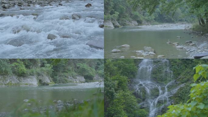 水大自然自然小溪溪水瀑布森林水源溪流风景