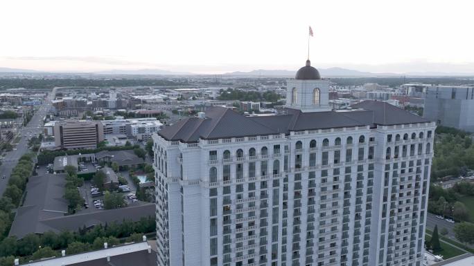 城市航拍美国犹他州盐湖城市中心美国大酒店