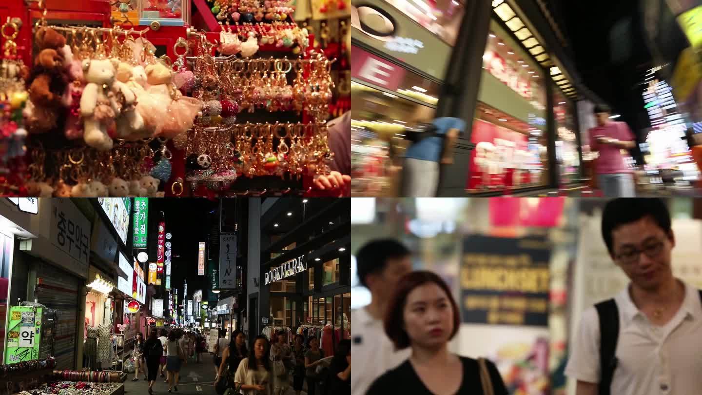 美食城 夜市景象 热闹繁华