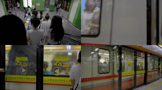 2023广州地铁4号线地铁人流