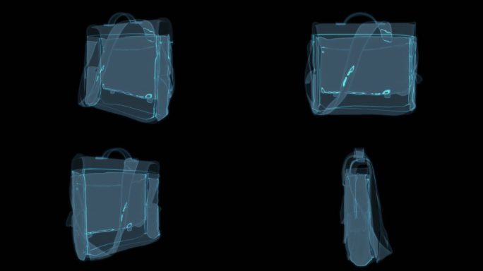 单肩工具包 工具箱包包科幻透明网格线框
