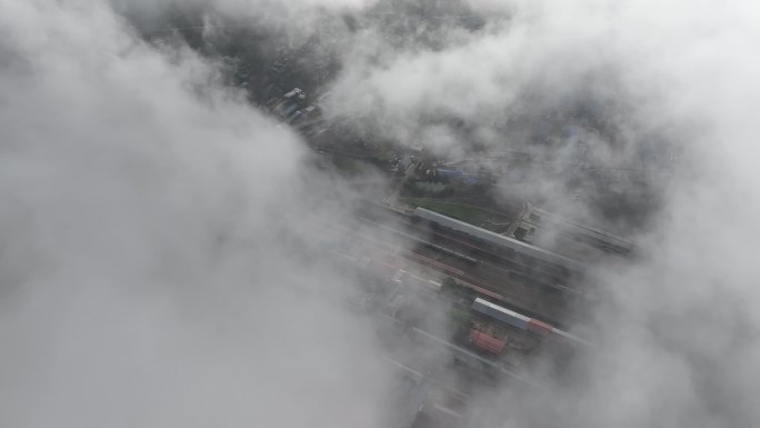 航拍嫩江市城区街景