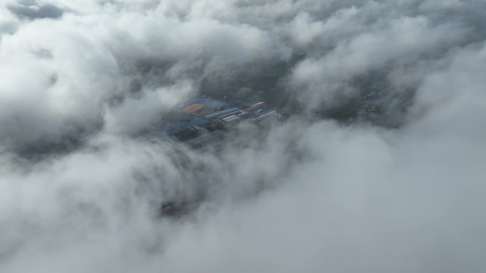 航拍嫩江市城区街景