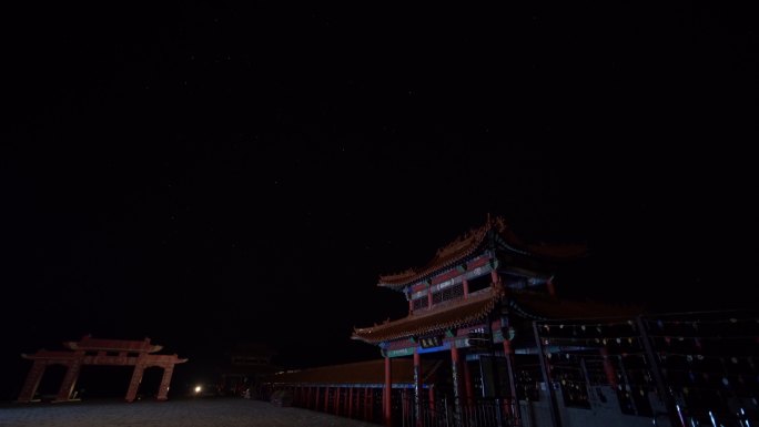 山东荣成成山头景区内的夜景