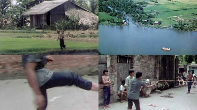 60年代东南亚越南 乡村商业区