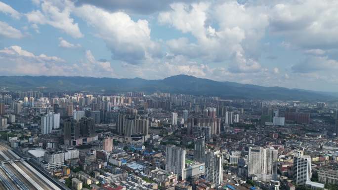 航拍怀化大景怀化建设鹤城区