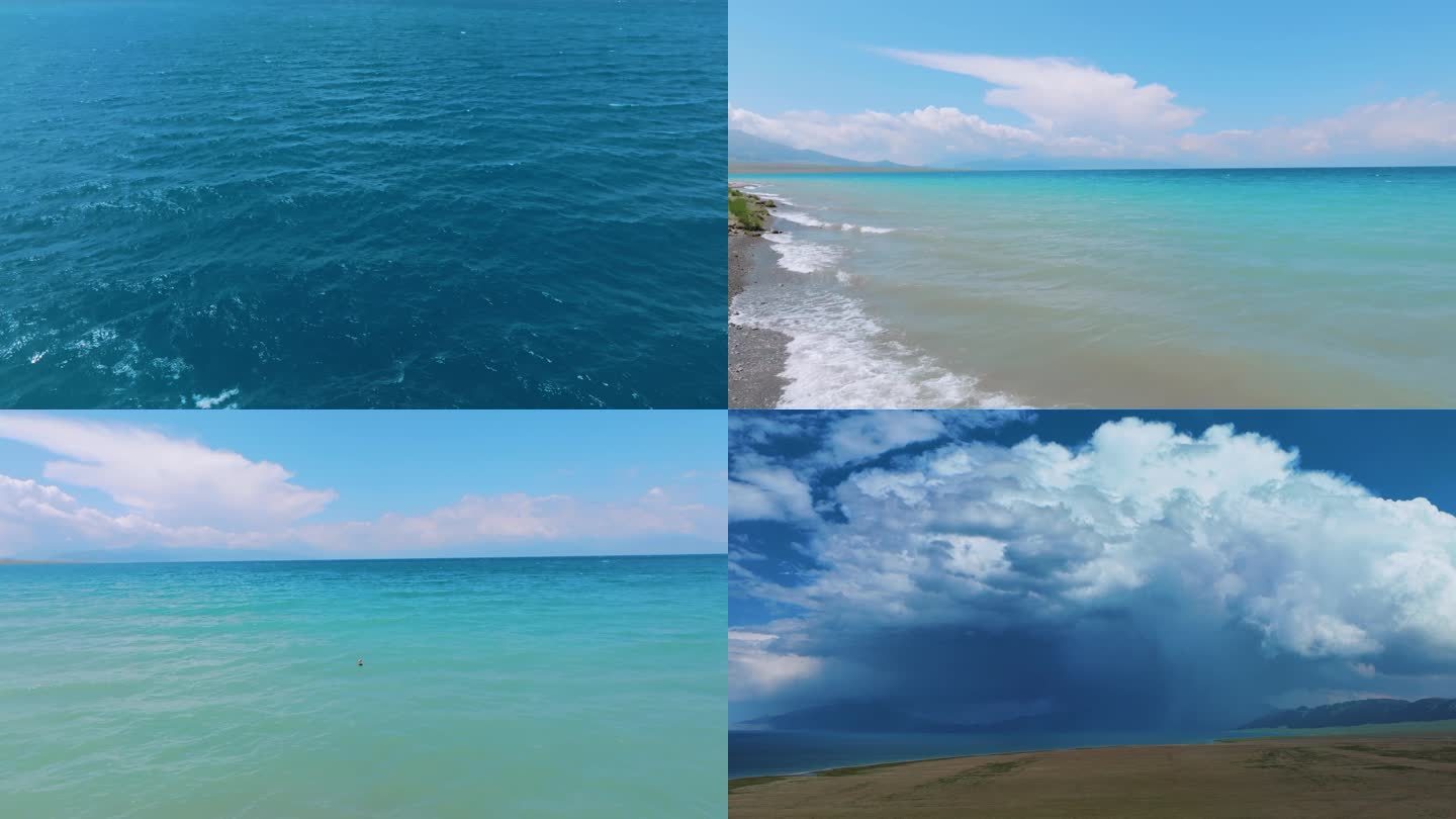 新疆-伊犁-赛里木湖-蓝色-下雨-彩虹