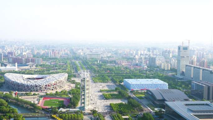 国家体育中心北京建筑群鸟巢雾气