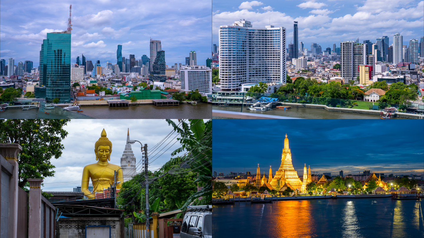 泰国曼谷城市地标建筑延时摄影
