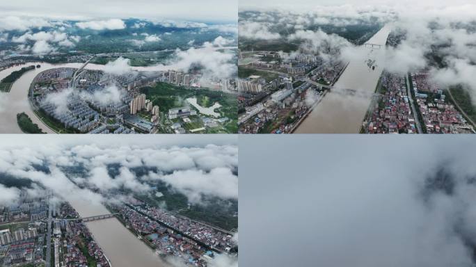【4k航拍】云雾中的麻阳县