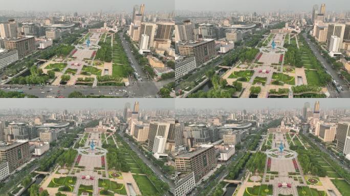 5K原素材-2023年最新航拍泉城广场