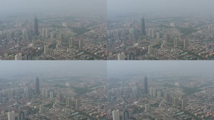 4K原素材-航拍济南市市中区城市全景