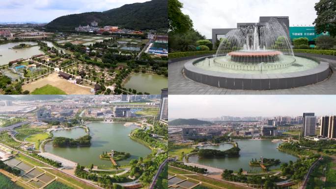 城市建筑 湖泊 绿色生态