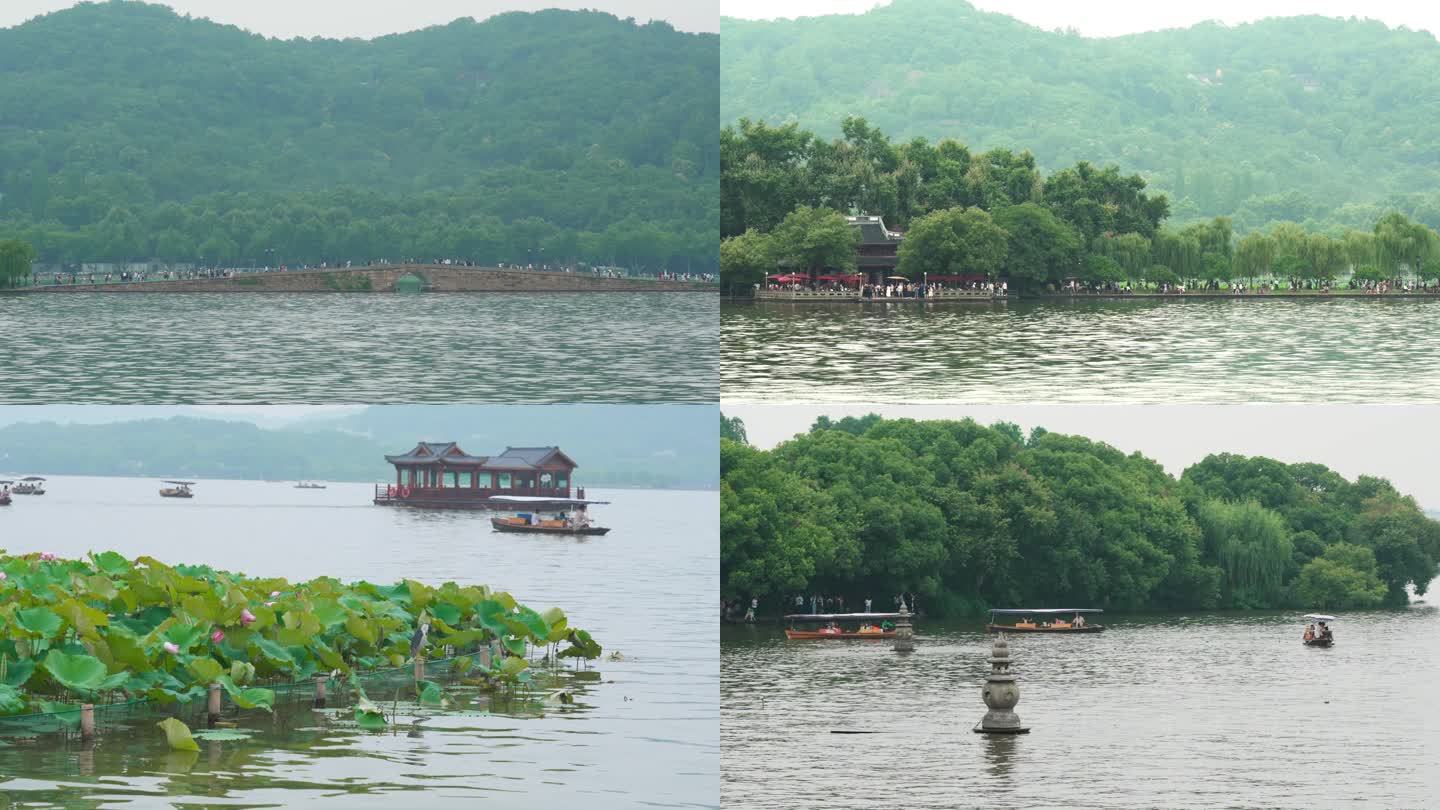 【4K】中国杭州西湖雨景