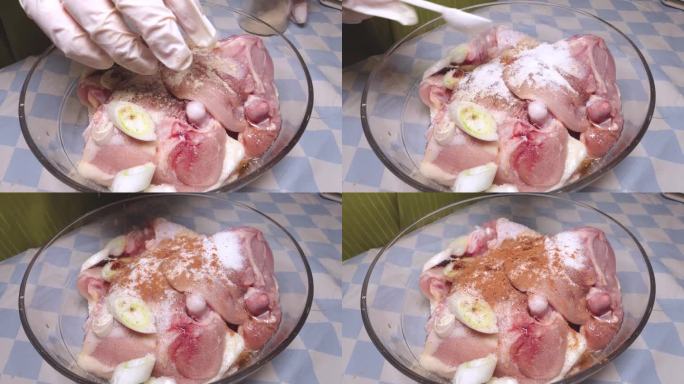烧烤鸡腿肉腌制入味 (3)