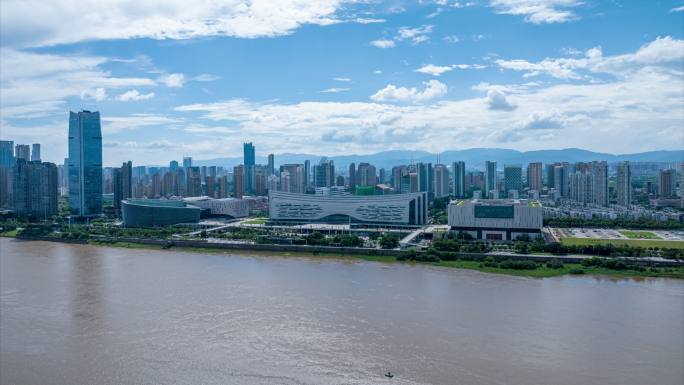 江西省博物馆图书馆科技馆建筑群航拍延时